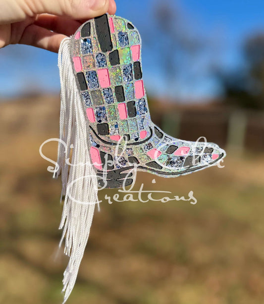 Disco Western Cowgirl Boot Silicone Freshie Mold - Red River Mold Co