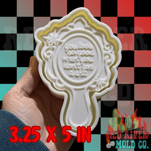 Don't give a shit mirror Silicone Freshie Mold - Red River Mold Co