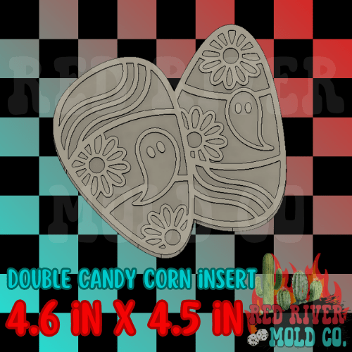 Double Candy Corn silicone freshie mold base + inserts - Red River Mold Co