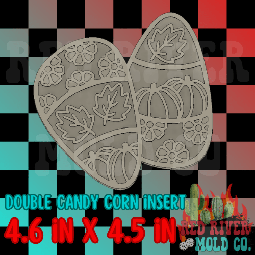 Double Candy Corn silicone freshie mold base + inserts - Red River Mold Co