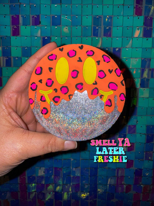 Drippy Disco Ball smiley Silicone Freshie Mold - Red River Mold Co