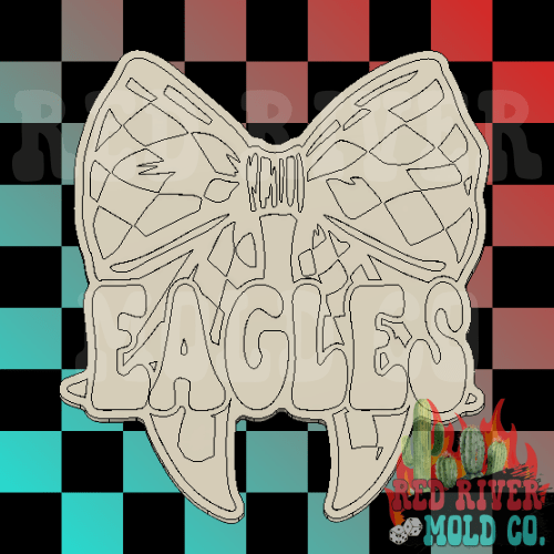 Eagles With A Checkered Bow Silicone Freshie Mold - Red River Mold Co