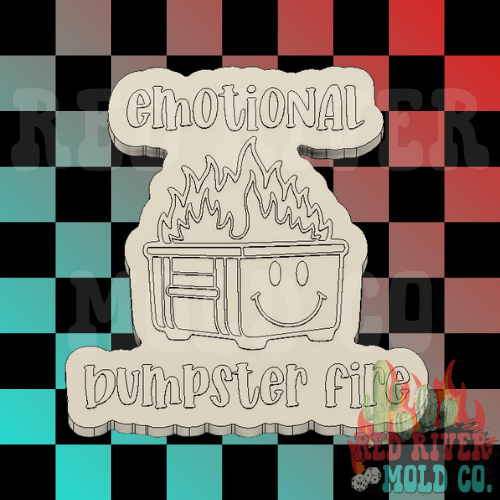 Emotional Dumpster Fire Silicone Freshie Mold - Red River Mold Co