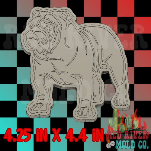 English Bulldog Silicone Freshie Mold - Red River Mold Co