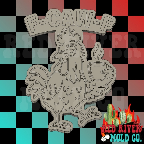 F - CAW - F Rooster Silicone Freshie Mold - Red River Mold Co