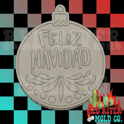 Feliz Navidad Ornament Silicone Freshie Mold - Red River Mold Co
