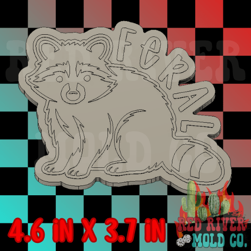 Feral Raccoon 2 Silicone Freshie Mold - Red River Mold Co