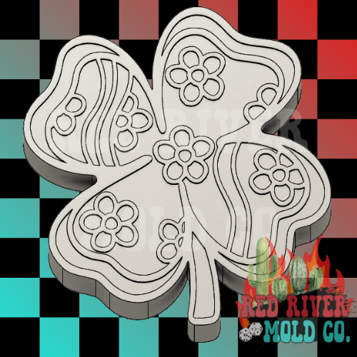 Floral Groovy Clover Silicone Freshie Mold - Red River Mold Co