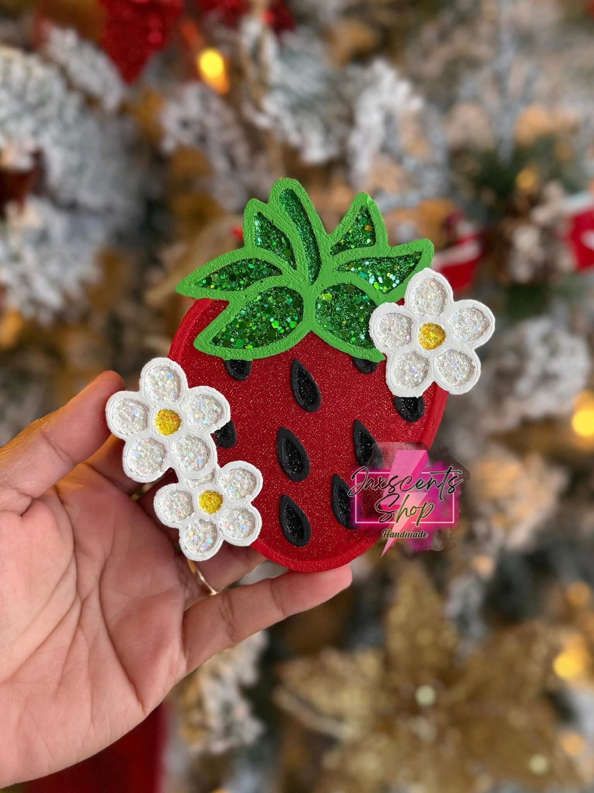 Floral Strawberry Silicone Freshie Mold (COPYRIGHT PROTECTED) - Red River Mold Co