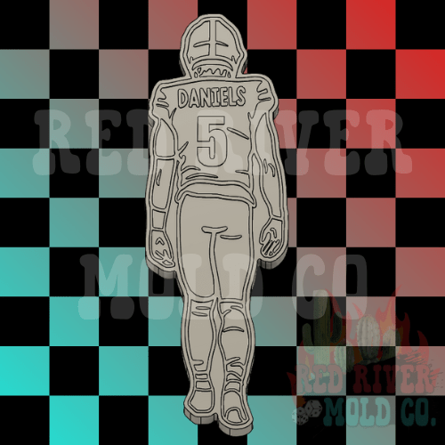Football Player Silicone Freshie Mold - Red River Mold Co