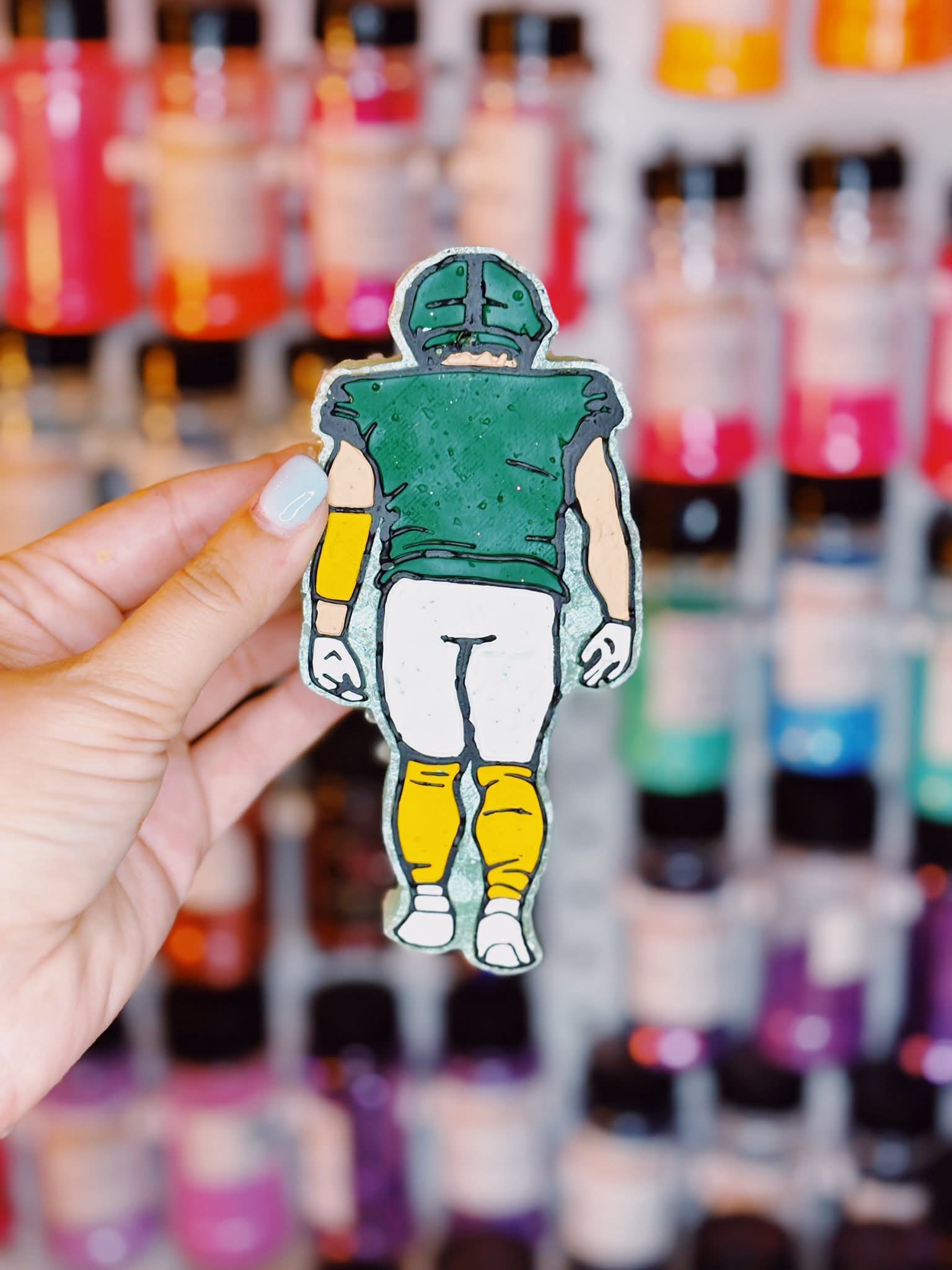 Football Player Silicone Freshie Mold - Red River Mold Co