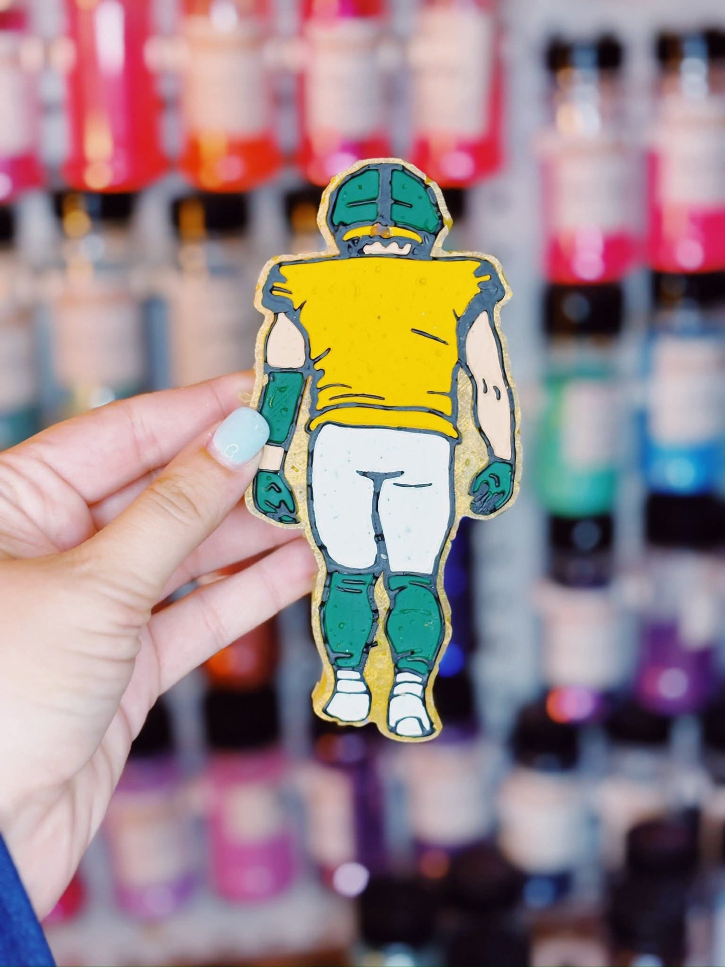 Football Player Silicone Freshie Mold - Red River Mold Co