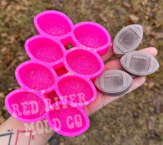 Football Silicone Freshie Vent/ wax melt Mold - Red River Mold Co