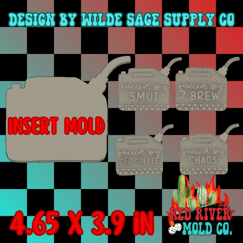 Fuel Can Base & Inserts Silicone Freshie Mold - Red River Mold Co