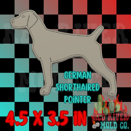German Shorthaired Pointer Full Body Silicone Freshie Mold - Red River Mold Co