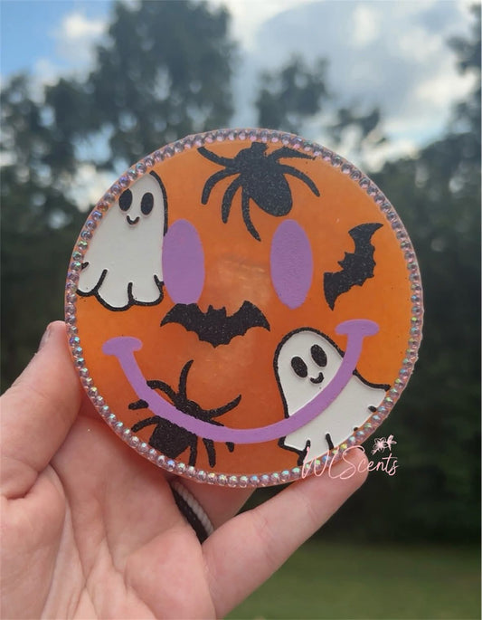 Ghost, Spider, Bat Smiley 4 in Round Mold Insert - Red River Mold Co