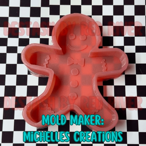 Gingerbread man Destash Silicone Freshie Mold - Red River Mold Co