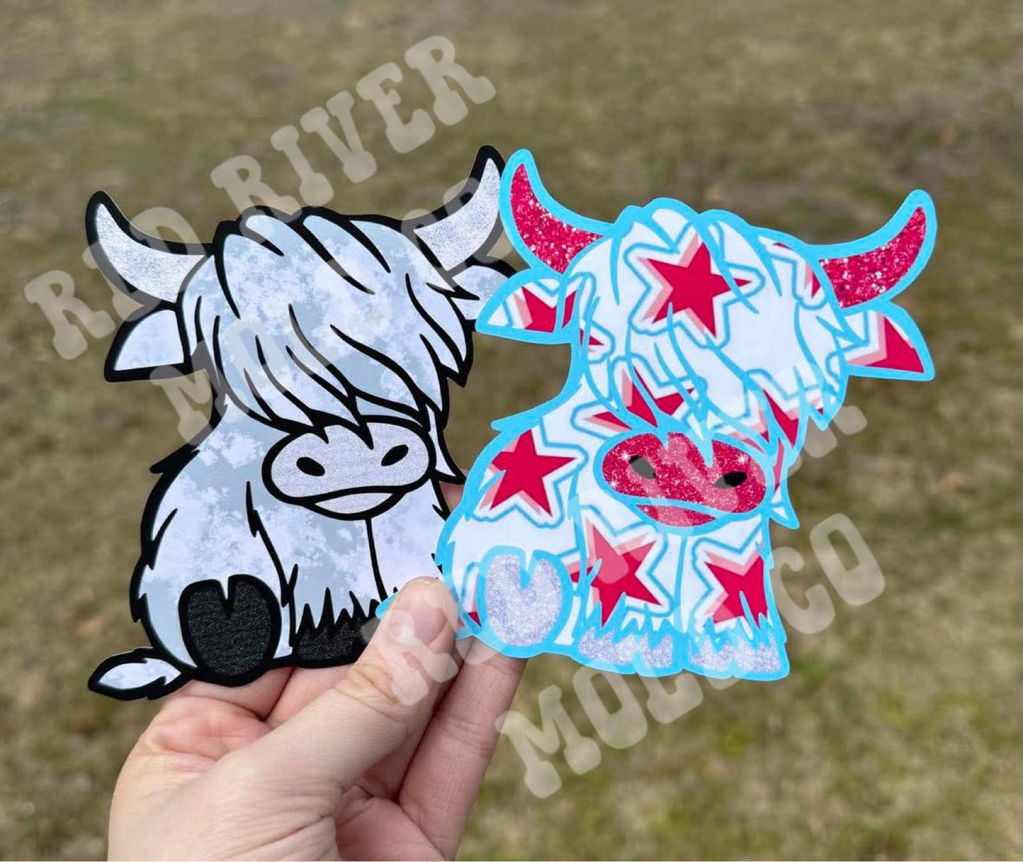 Glitz N' Glam7 Highland Cow cardstock grab bag - Red River Mold Co