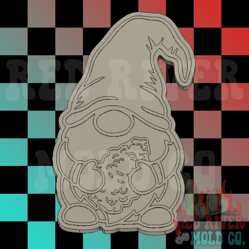 Gnome Holding A Nug Silicone Freshie Mold - Red River Mold Co