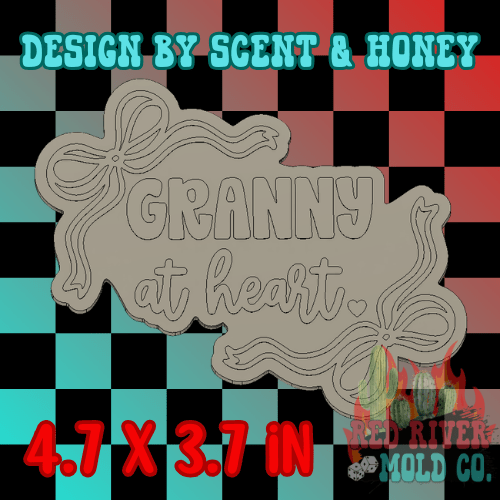 Granny at heart with bows Silicone Freshie Mold - Red River Mold Co