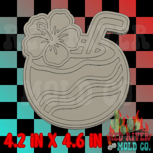 Groovy Coconut drink silicone freshie mold - Red River Mold Co