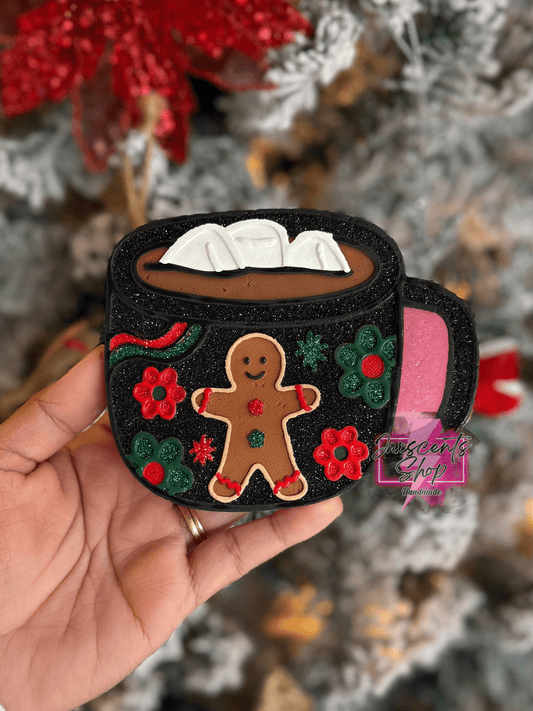 Groovy Gingerbread Man Hot Cocoa Silicone Freshie Mold - Red River Mold Co