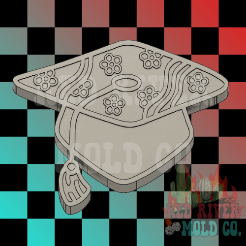 Groovy Graduation Cap Silicone Freshie Mold - Red River Mold Co