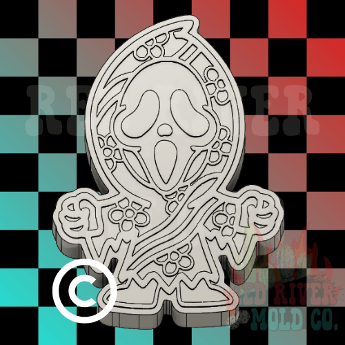 Groovy Killer Ghost Silicone Freshie Mold - Red River Mold Co