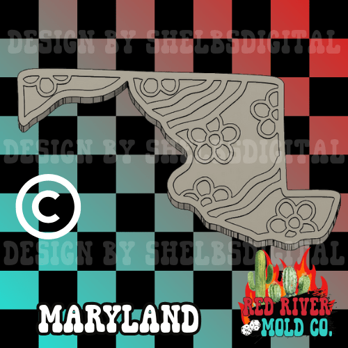 Groovy Maryland Silicone Freshie Mold - Red River Mold Co