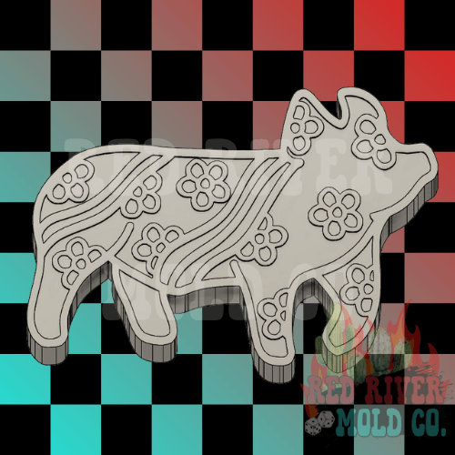 Groovy Show Pig Silicone Freshie Mold - Red River Mold Co