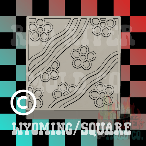 Groovy Wyoming / Square Silicone Freshie Mold (COPYRIGHT PROTECTED) - Red River Mold Co