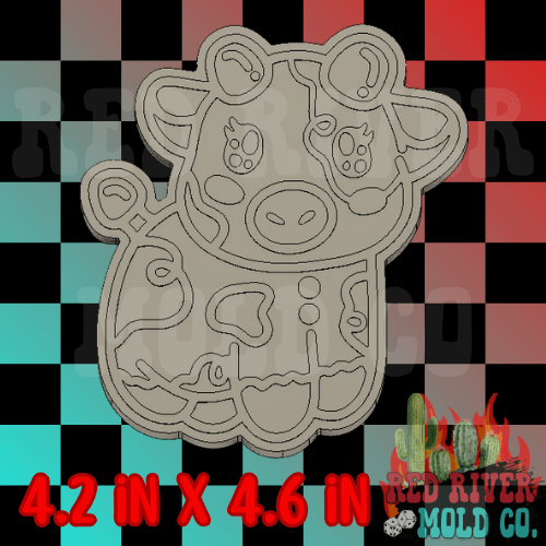 Gum Drop Cow Silicone Freshie Mold - Red River Mold Co