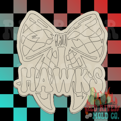 Hawks With A Checkered Bow Silicone Freshie Mold - Red River Mold Co