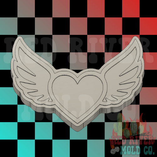 Heart Wings Silicone Freshie Mold - Red River Mold Co