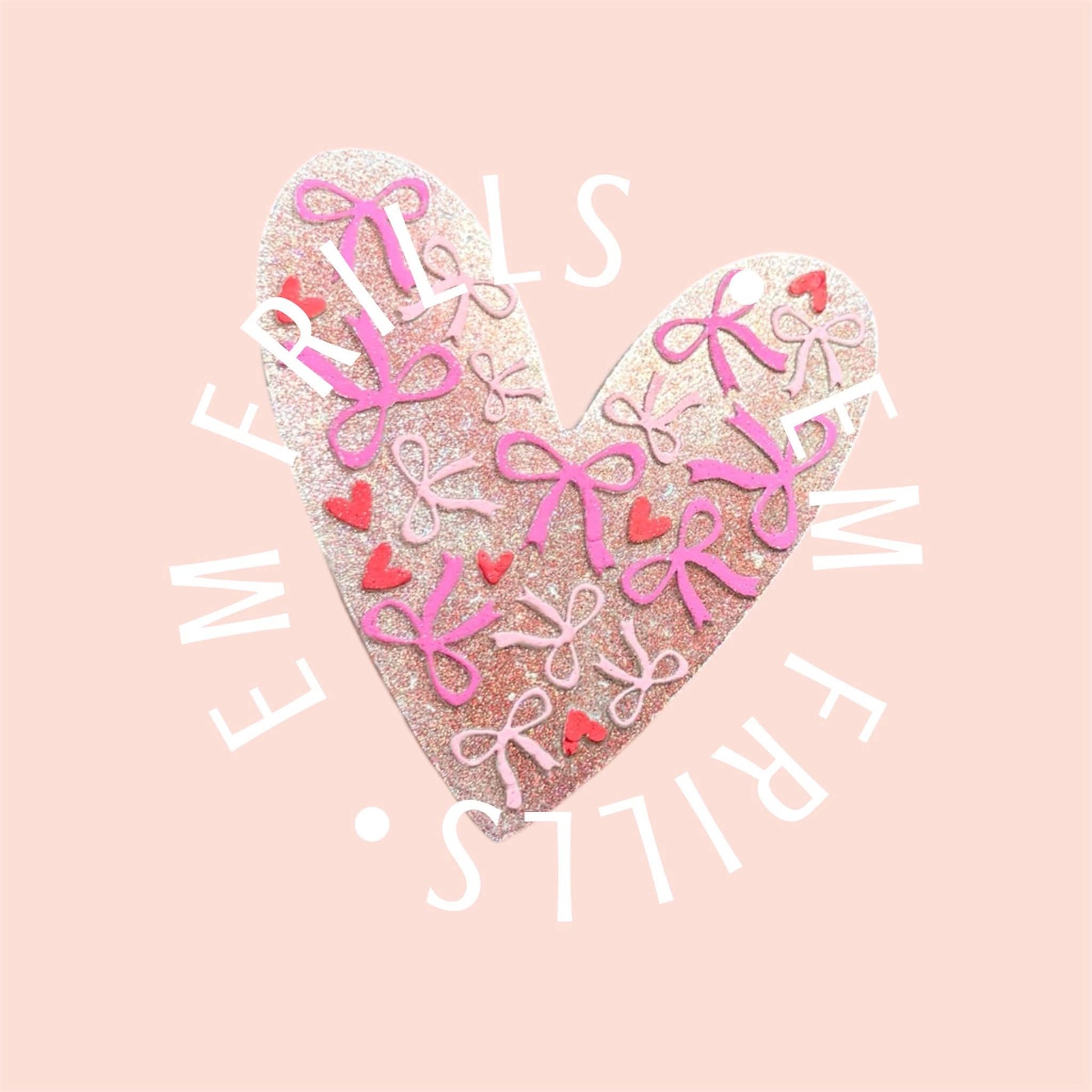 Heart with bows Silicone Freshie Mold RRMC Exclusive - Red River Mold Co
