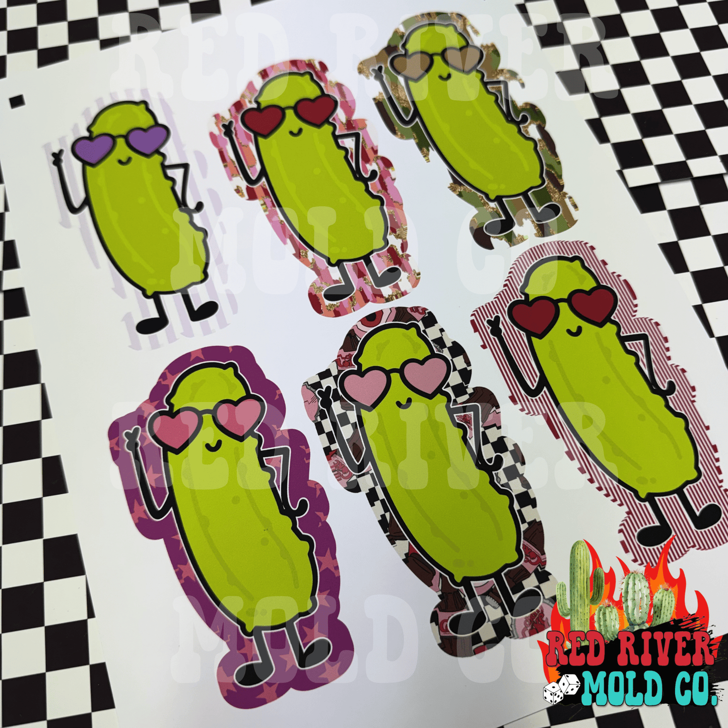Hey Lo Freshie Co Pickle with heart glasses cardstock grab bag (12 ct) - Red River Mold Co