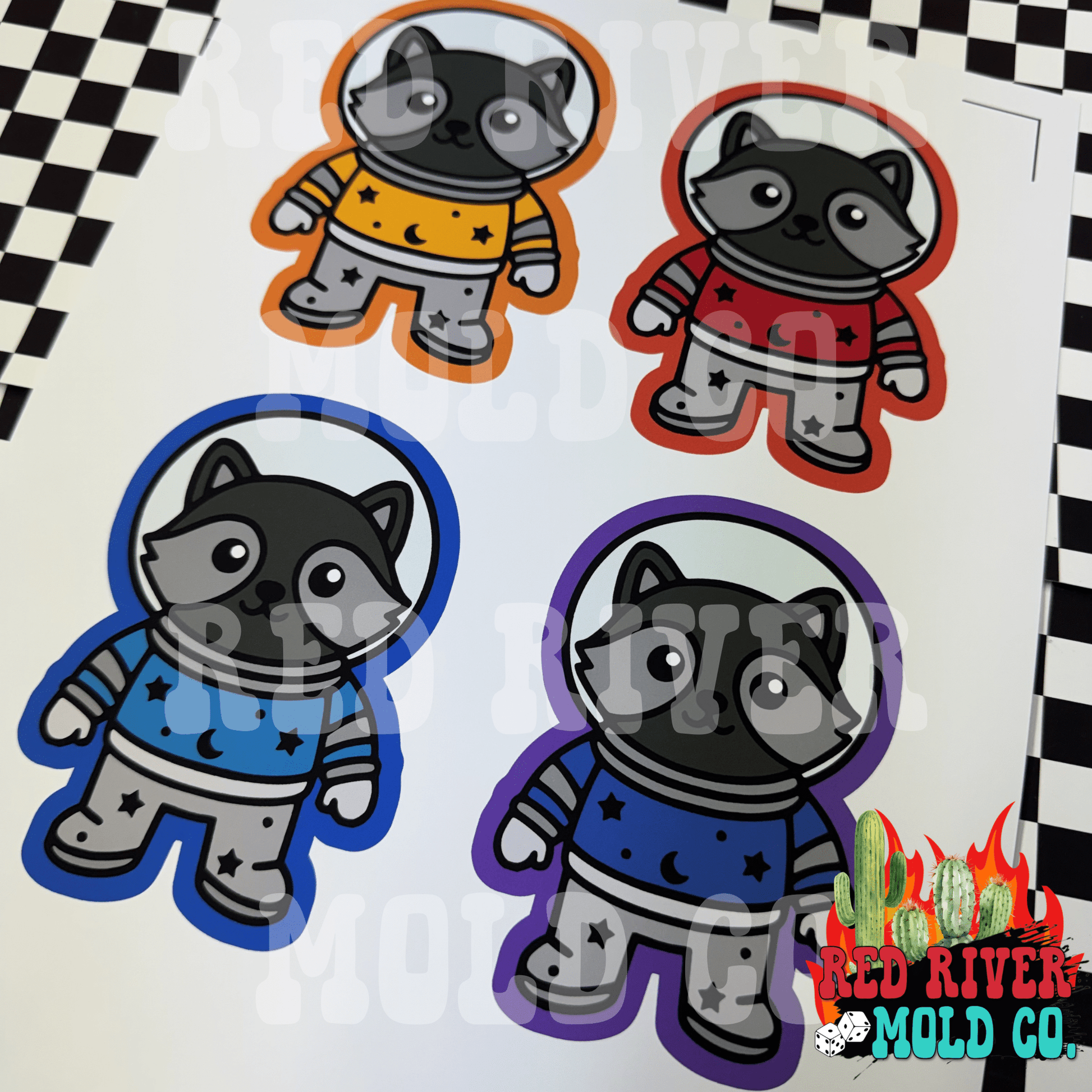 Hey Lo Freshie Co Space Racoon cardstock grab bag 8 ct - Red River Mold Co