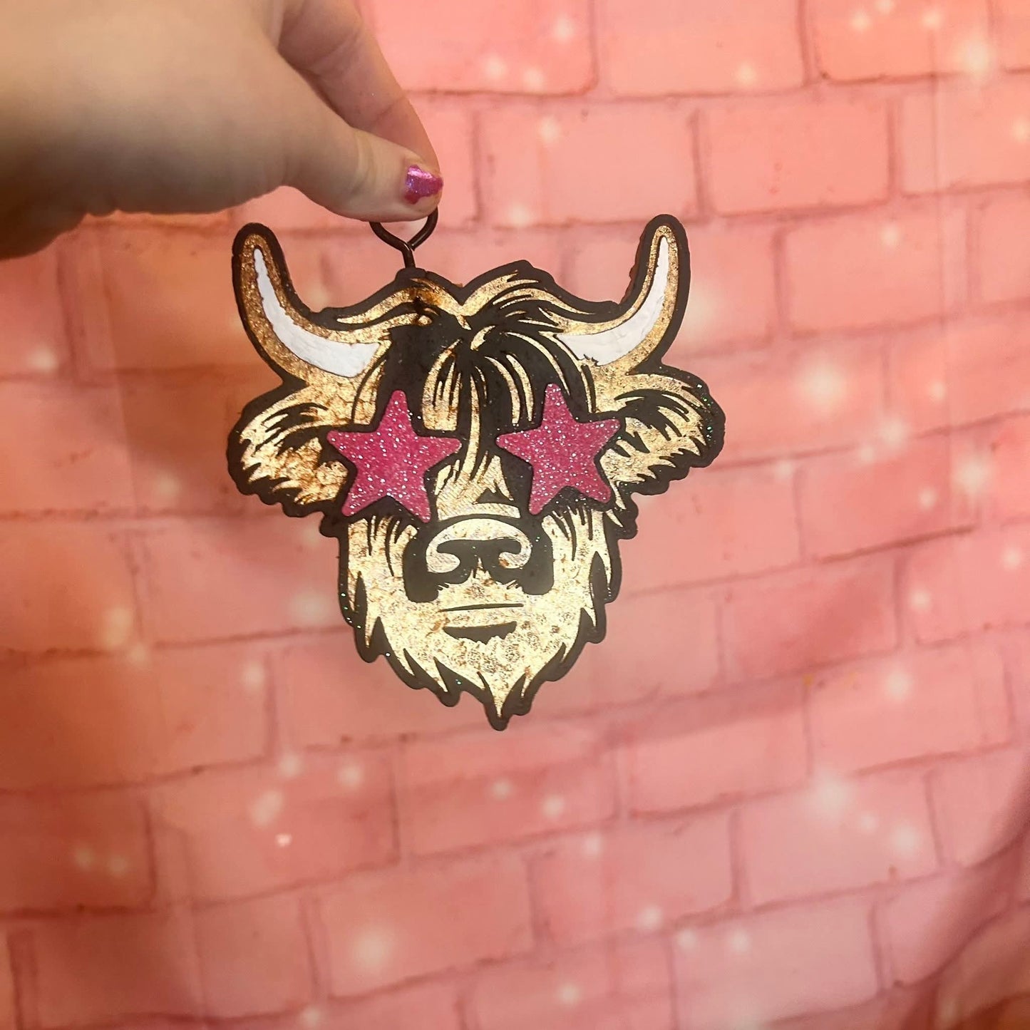 Highland Cow with Star Eyes Silicone Freshie Mold - Red River Mold Co