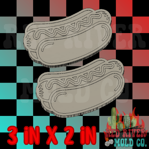 Hotdog Silicone Double Vent Freshie Mold - Red River Mold Co