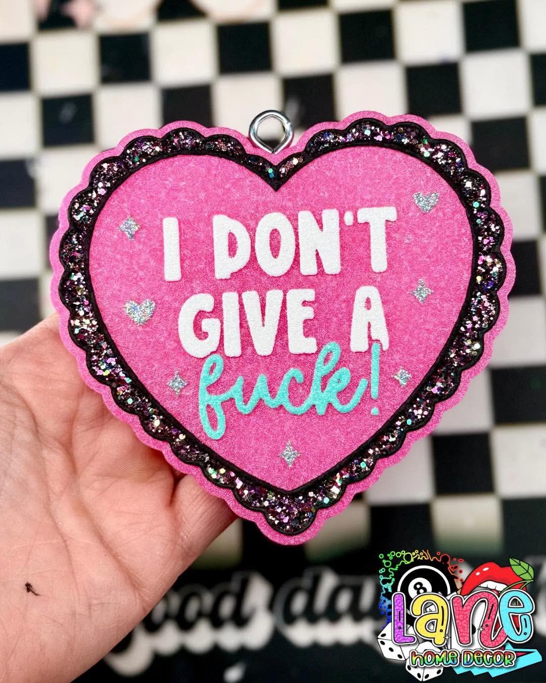 I don't give a fuck lace heart silicone freshie mold - Red River Mold Co