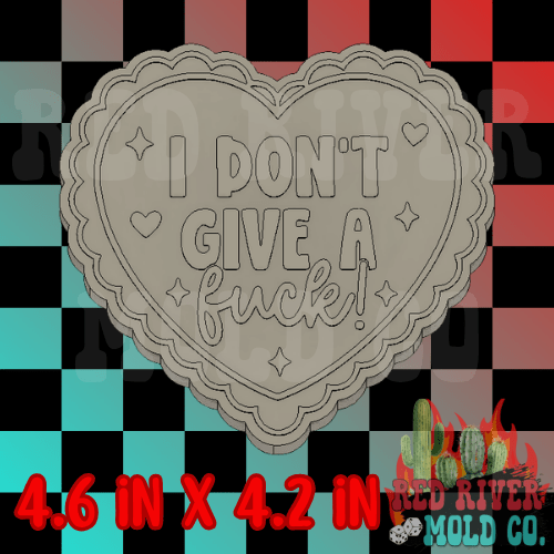I don't give a fuck lace heart silicone freshie mold - Red River Mold Co