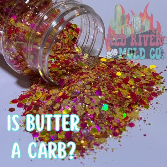 Is Butter A Carb? Premium Chunky Glitter (Metallic Iridescent) - Red River Mold Co