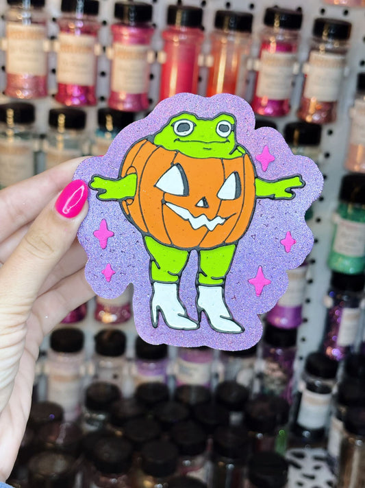 Jack - O - Lantern Boujee Toad Silicone Freshie Mold - Red River Mold Co