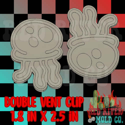 Jellyfish Silicone Double Vent Freshie Mold - Red River Mold Co