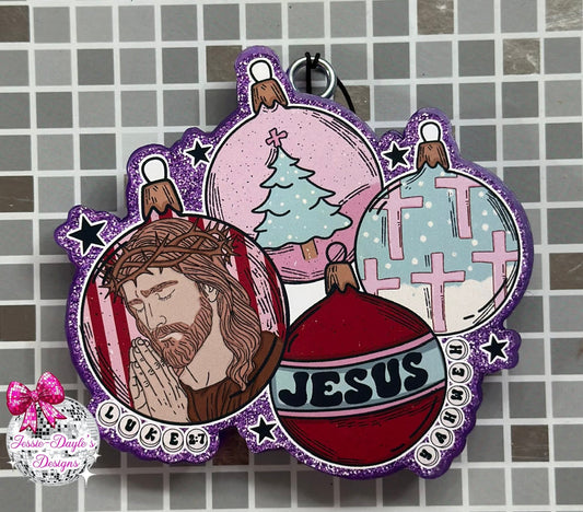 Jesus Christmas Ornament Cardstock Silicone Freshie Mold - Red River Mold Co