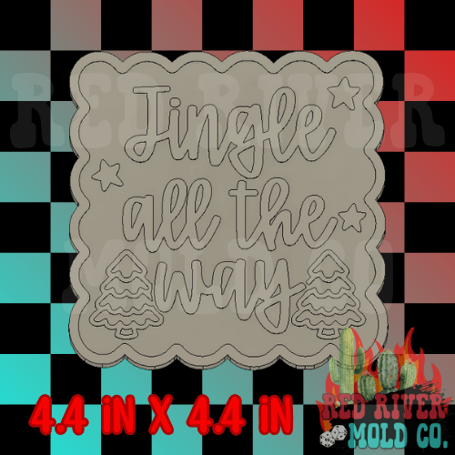 Jingle all the way Christmas frame silicone freshie mold - Red River Mold Co