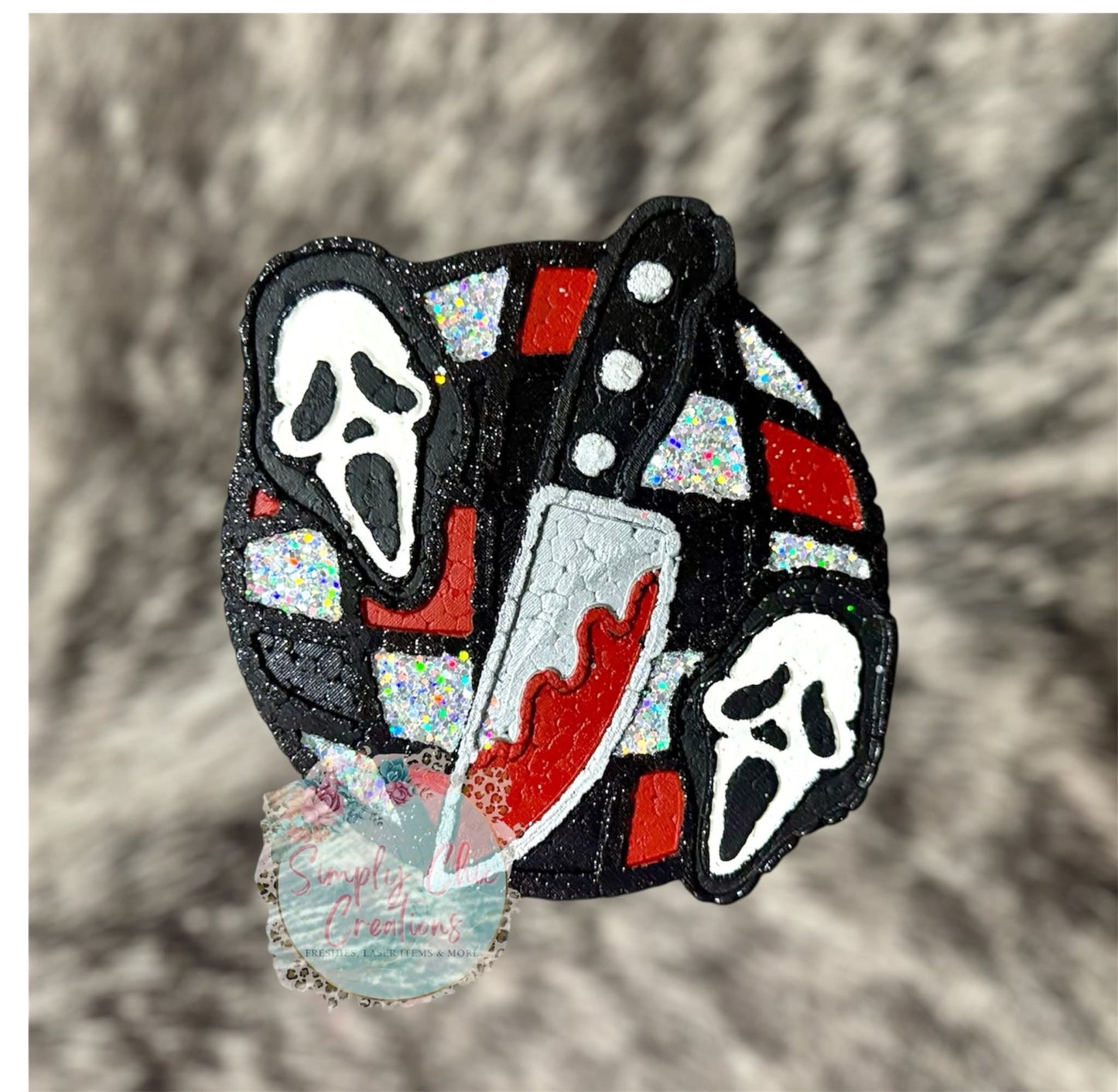 Killer Ghost With Knives Smiley 4 in Round Mold Insert - Red River Mold Co