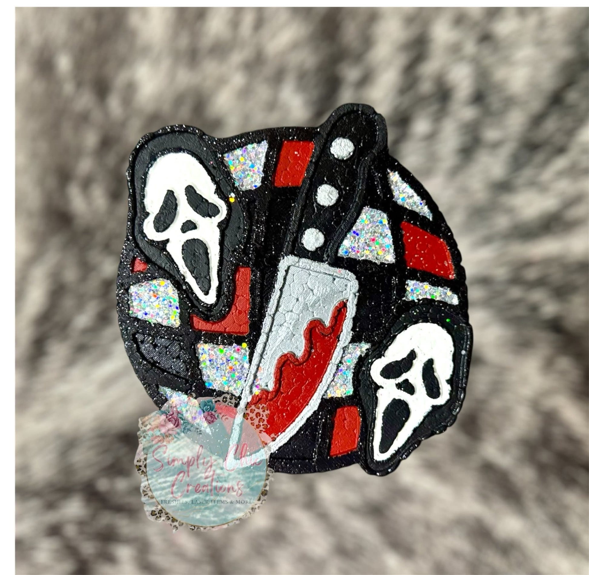 Killer Ghost With Knives Smiley 4 in Round Mold Insert - Red River Mold Co