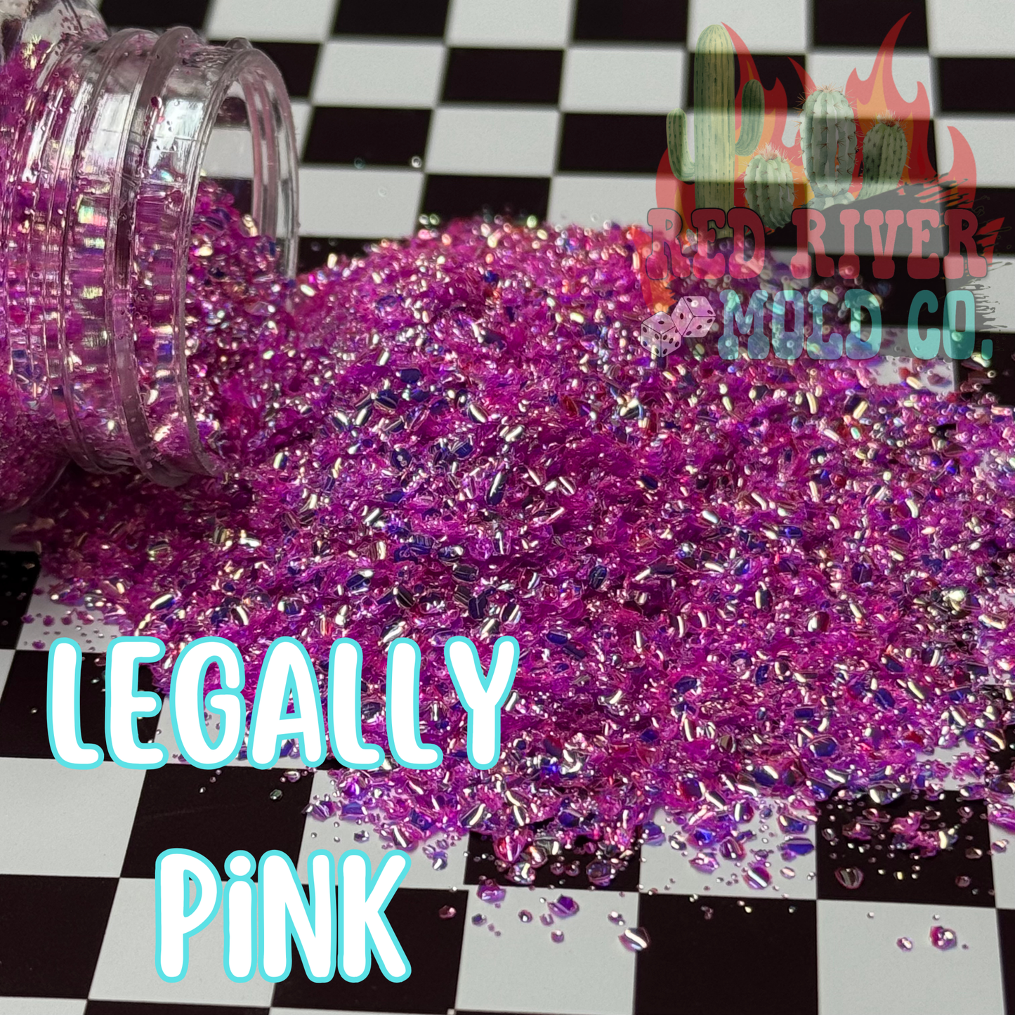 Legally Pink Premium Mini Chunky Glitter (bubble) - Red River Mold Co