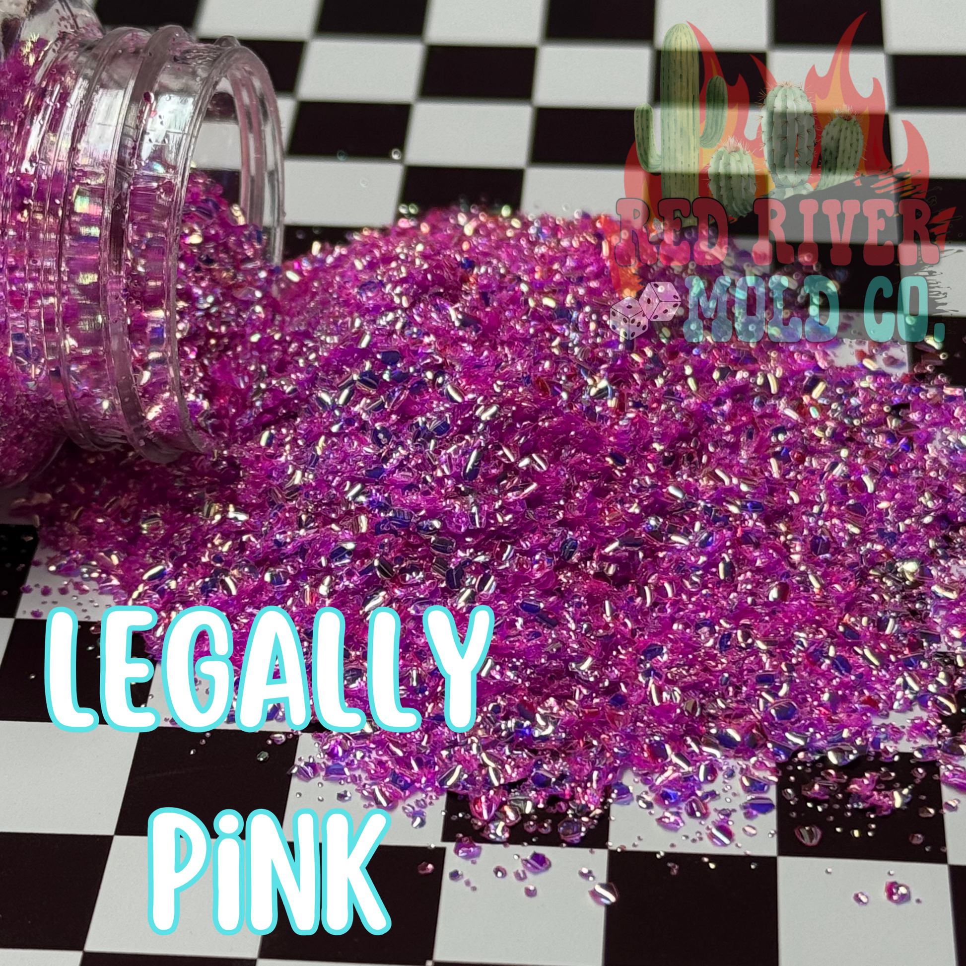 Legally Pink Premium Mini Chunky Glitter (bubble) - Red River Mold Co